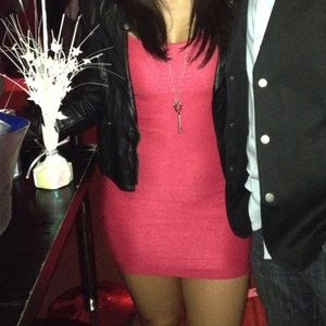Pink Bebe dress for a night out